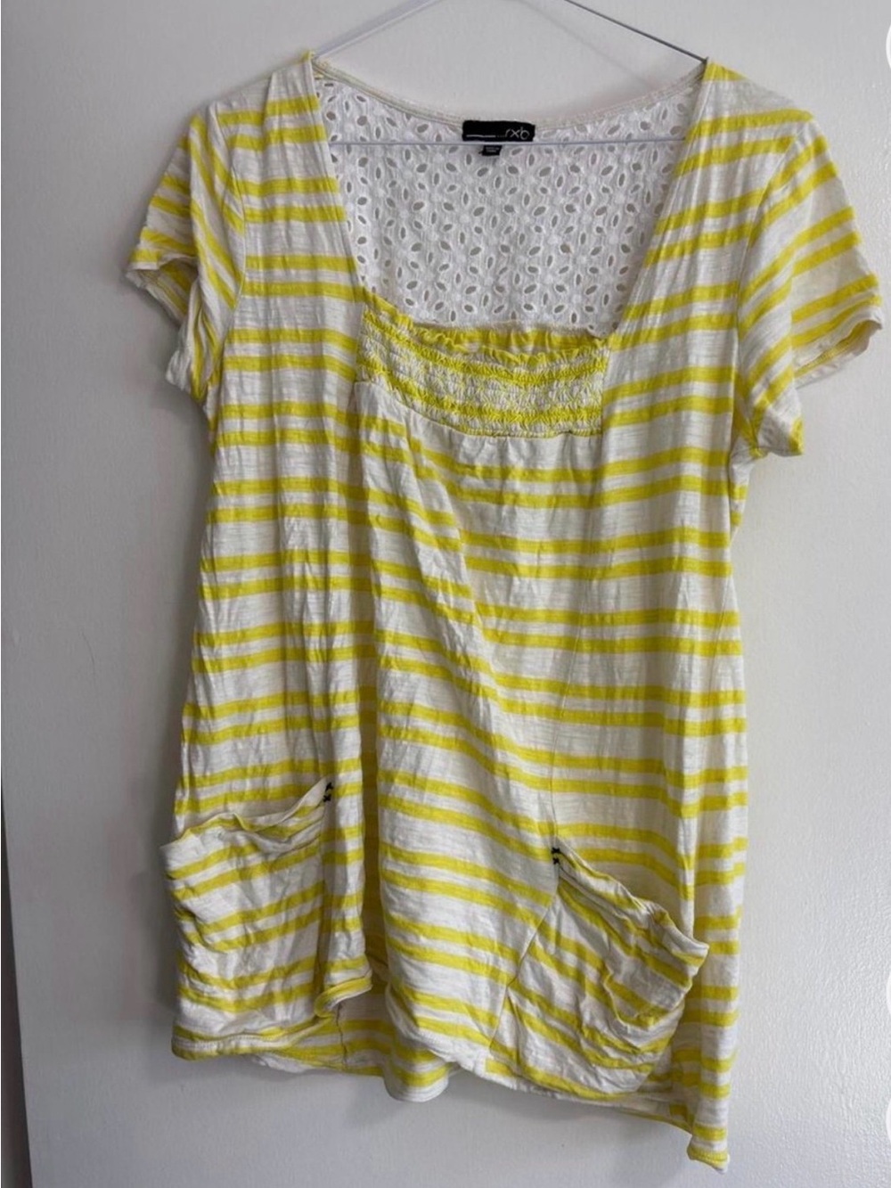 RXB Yellow Eyelet Top